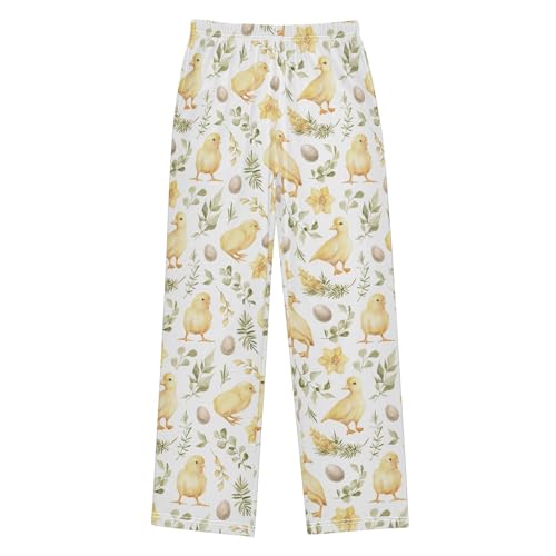 Lovely Duck and Egg Boys Long Pants Soft Trousers Elastic Waist Kids Lounge Bottoms with Pockets S-XL