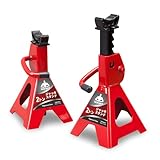 Jack Boss ジャッキスタンド 2t 高さ8段階調整可能 最低位250mm/最高位380mm リジットラック 2個セット 車馬 馬ジャッキ ウマ スチール製 タイヤ交換 レッド