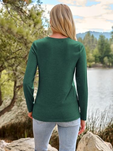 Image of AUTOMET Women's Long Sleeve Crewneck Shirts Casual Basic Tops