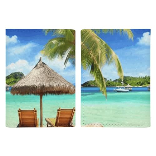 Portefeuille de voyage en cuir passeport étui protection mixte 20.3x13.8cm