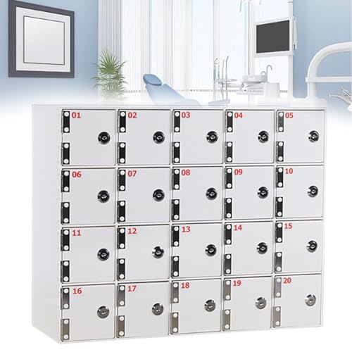 Armoire de rangement murale pour téléphone à 4 cases blanches avec clés sécurisées