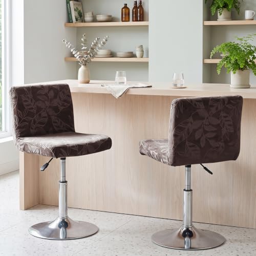 Image of FUANGUI Bar Stool Covers with Backs, 2 Pack Stretch Bar Stool Chair Covers