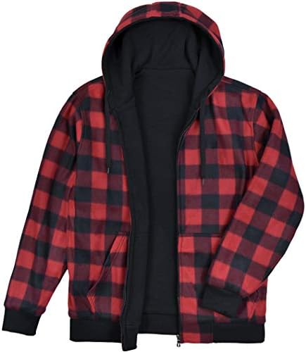 red plaid hooded jacket