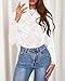 BTFBM Mesh Long Sleeve Tops for Women Lace Sexy Sheer Tight See Through Crew Neck Spring Fall 2026 Party Club Outfits(White, Small)