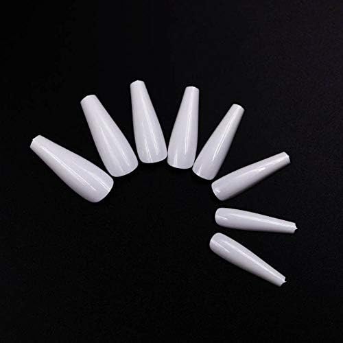 600 Pieces COFFIN Extra Long Tapered NATURAL Full Cover False Nails Glue On Tips - Professional Salon & Home Use. - Image 3