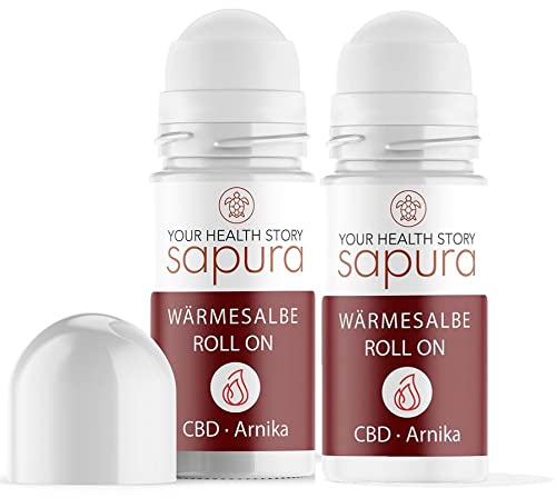 CBD Wärmesalbe Extra stark - Roll-On 2er Set - Arnika + Teufelskralle + Hyaluron - Intensiver 3-Fach Komplex - Schmerzsalbe Cover