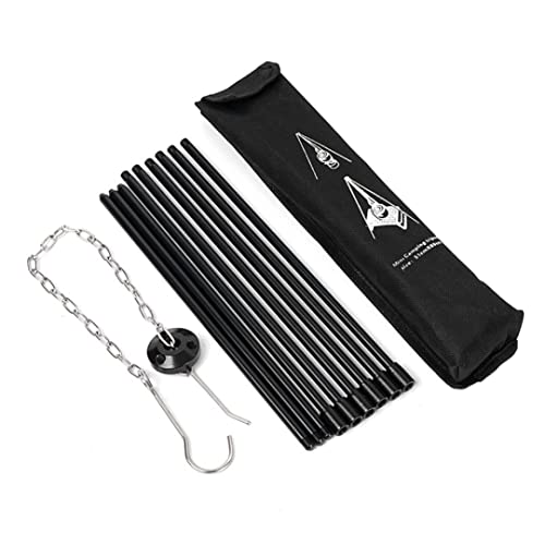 Tuimiyisou Campfire Tripod Camping Tripod Campfire Cooking Dutch Oven Tripod Folding Grill Stand Tripod Aluminium Alloy Stove Tripod for Dutch Ovens, Coffee Pots, Tea Pots, Black, style 1