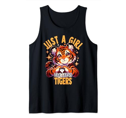 Tiger Lover Corazón Manos Patas Esponjosas Tigre Naranja Niños Niñas Camiseta sin Mangas