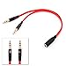 Produktbild Ociodual Y Splitter Kabel 3.5 mm TRRS Klinke Buchse zu 2 Doppel AUX TRS Stecker Headset Mikrofon Audio Adapter Kopfhörer Rot