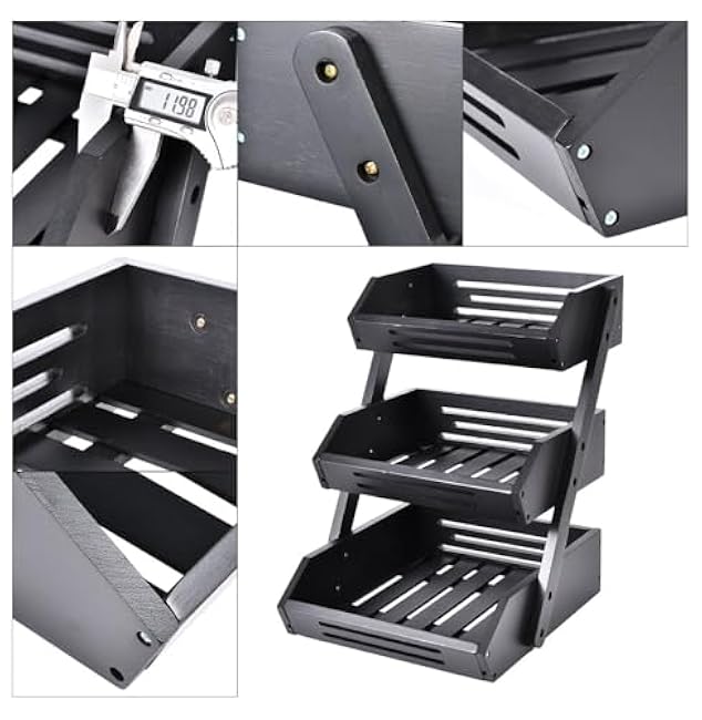 3-Tier Bamboo Fruit Basket, Kitchen Counter Organizer - Vegetable & Snack Holder, 15mm Thick - Self-Assembly