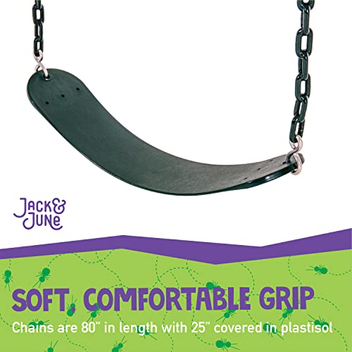 Jack & June Green Belt Playset Swing with 80” Chains Made for 5’ and 6’ Deck Height by Jack and June - Image 5