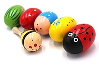 SPADORIVE Set of 6 - 5PCS Adorable Wooden Egg Maracas Musical Colorful Percussion Easter Egg Shakers(Assorted Color) & 1 PCS Mini Wooden Ball Musical Instruments Maracas(Random Color) — image 2