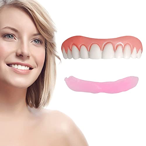 Fake Teeth, Cosmetic Teeth for Upper Jaw, Nature and Comfortable, Protect Your Teeth and Regain Confident Smile(1set)