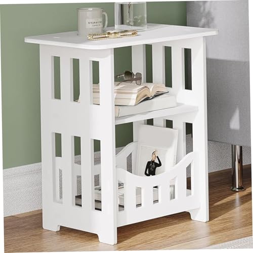Table d'appoint en Bois à 3 Niveaux Blanche et Moderne - 3