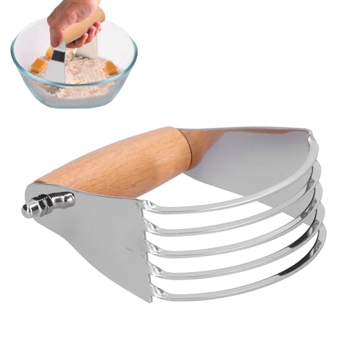 BORDSTRACT Dough Blender: Premium Stainless Steel Pastry Cutter with Heavy-Duty Blades and Comfortable Grip for Professional Baking