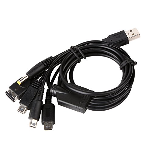 Preisvergleich Produktbild everpert 5 in1 Multifunktions-langlebig geflochtenes USB Ladegerät Ladekabel Bindekordeln für Nintendo NDSL / NDS / NDSi XL 3DS
