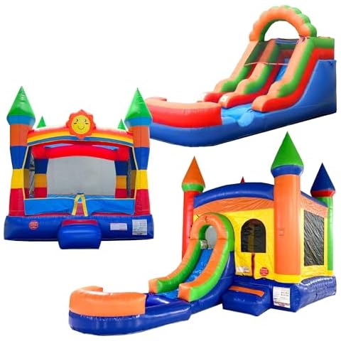 Pogo Bounce House Rainbow Cloud and Smiley Face Inflatable Trio Cover