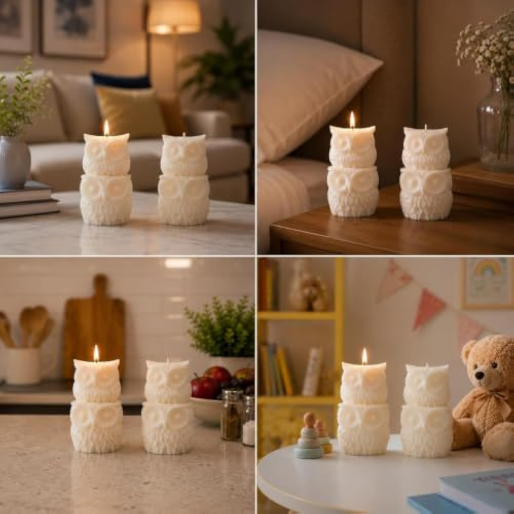 Designer Pillar Candle with Floral Scroll Carving, Ivory
