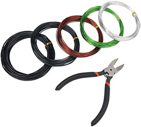 Zhaoyao Bonsai Training Wire Kit 164Ft Anodized Aluminum Tree Wire with Bonsai Tree Cutter Plant Training Wire Tools for Bonsai Trees Indoor Garden DIY Tools (Wire Size 1-mm, 1.5-mm, 2-mm)