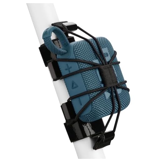 TXEsign Portable Small Speaker Metal Mount for Bike Golf Cart Boat Railing, Adjustable Strap Bike Speaker Holder with Net Bag Compatible With JBL Go 2/JBL Go 3/JBL Clip 3/JBL Clip 4/Sony SRS-XB13