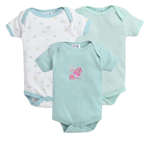 Image of EIO Newborn Baby Cotton Romper Sleepsuit | Half Sleeve Jumpsuit Bodysuit for Boys & Girls | Soft Breathable Baby Clothes Combo Pack