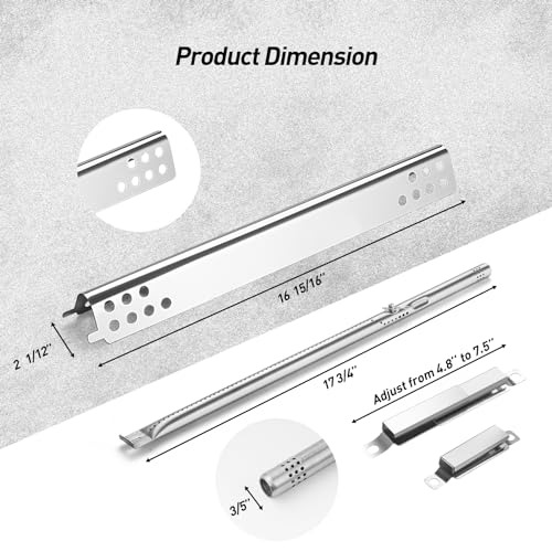 BBQ-Yummy Grill Replacement Parts for Charbroil 463342119,463377319,463332718, 463376519, 463349917, 463625217 Gas Grill, G470-0004-W1A Heat Plate, G470-5200-W1 Burner Ignitors Kit - Thumbnail 3