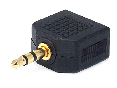 Monoprice 3.5mm Stereo Plug to 2 x 3.5mm Stereo Jack Splitter Adaptor, Gold Plated