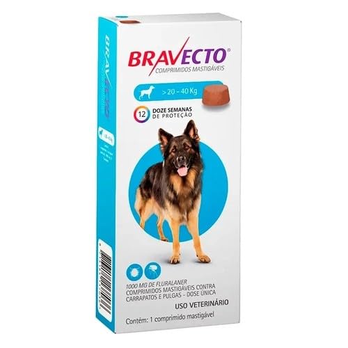 Ectoparasiticida MSD - Bravecto - 1000 mg - 20 a 40 kg