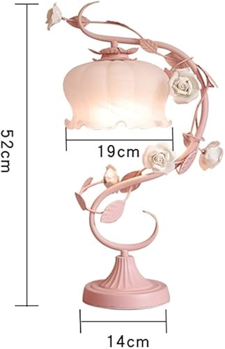 Miniatura 7 de FEER Lámpara de escritorio contratada y romántica rosa creativa para dormitorio rosa flor niña habitación niños lámpara de noche