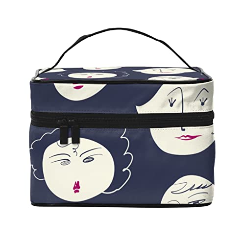 面白い 人 落書き 化粧ポーチ メイクポーチ 収納ケース トラベルバッグ 化粧バッグ 化粧道具 化粧品 小物入れ 収納 旅行用 出張用