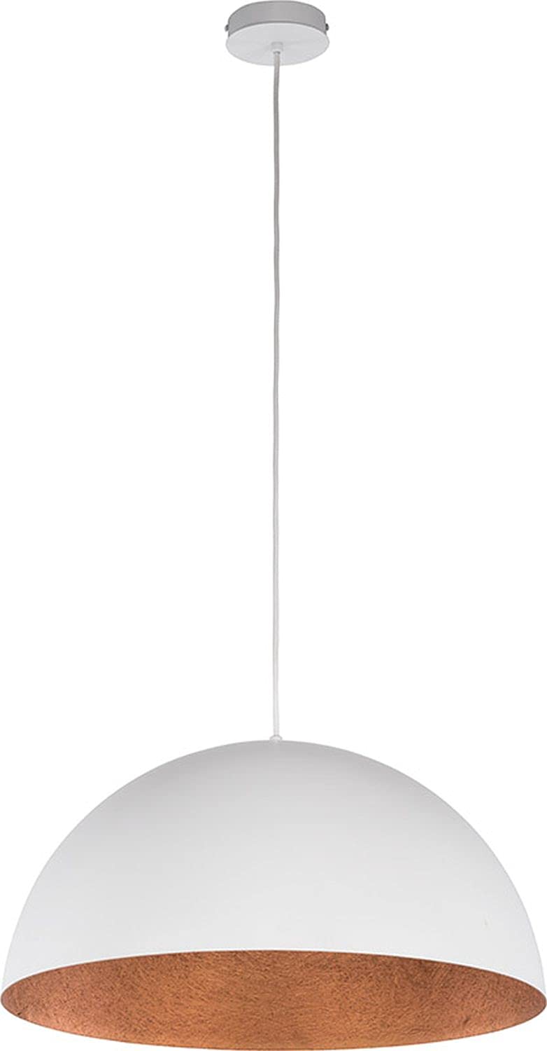 Hängeleuchte Industrial Kupfer Weiss matt Ø50cm rund E27 für Esszimmer Wohnzimmer Loft Industrie Pendellampe Hängelampe