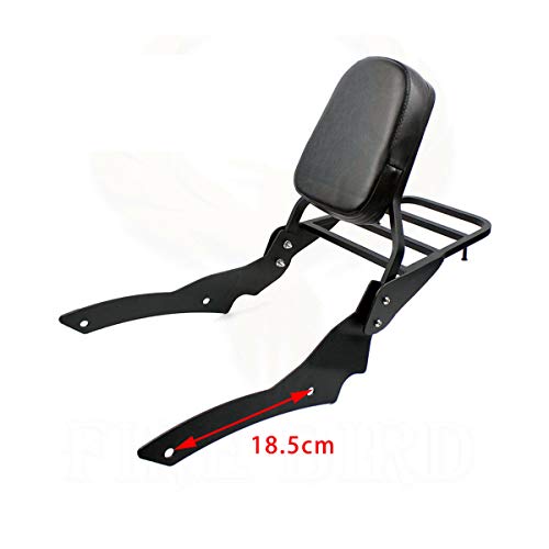 Backrest Sissy Bar+ Luggage Rack For Yamaha V Star DS 400 650 XVS650 Custom drag star Black