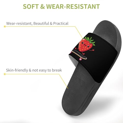 Strawberry Riding Skateboard Non Slip Slides Sandals for Women Men Quick Drying Shower Shoes for Bathroom Pool Beach3