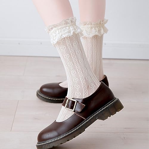 Womens Lace Ankle Socks Ruffle Frilly Dress Socks Sexy Mesh Lace Trim Lolita Sock Lacy Ruffled Bootie Sock for Woman2