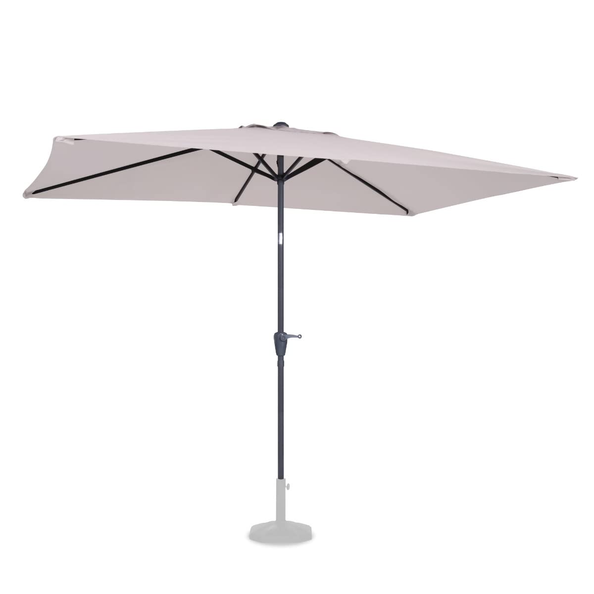VONROC Ombrellone da giardino Rapallo 200x300 cm con Inclinazione Regolabile, UPF 50+, Manovella Facile e Copertura Protettiva Inclusa Nero