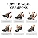 Cimkiz Crampons Ice Cleats Traction Snow Grips for Boots Shoes Women Men Anti Slip 19 Stainless Steel Spikes Safe Protect for Hiking Fishing Walking Climbing Mountaineering(Black,Medium)