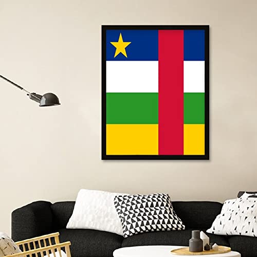 Drapeau Centrafrique cadre noir 40x50 cm décoration table maison - 6
