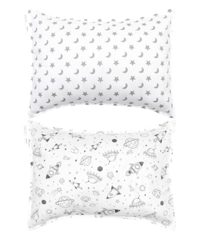 Image of ALVABABY Toddler Pillowcases 2 Pack Organic Cotton Fit 13 inchx 18 inch or 12 inchx16 inch Kids Pillow Cover Envelope for Girl Boy Travel 2TPW46A