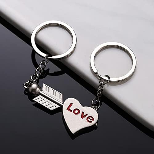 ARFUKA Keyring Arrow and Heart Pendant Couple Keyrings Metal Keychain Unisex Key Organizer Holder Keyring Birthday Christmas Wedding Valentine's Day Gift for Men and Women - Image 4