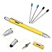 Produktbild 6 in 1 Multifunktion Kugelschreiber, Jestool Tech Stift mit Lineal, Wasserwaage, Kugelschreiber, Stylus, Schlitz, flach Phillips Schraubendreher, 4pcs Kugelschreiberminen