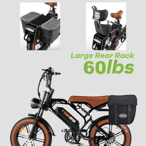 Tamobyke 2000W Moped Style Electric Bike, 33mph Ebike. 48V18.2Ah Removable Battery/80+Miles Range,Electric Bike for Adults Delivery/Cargo/Commute Riding.Steering Light. Safety Certificate.