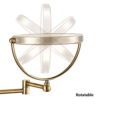 Miroir de maquillage extensible 360° mural double face avec éclairage LED ajustable - 6