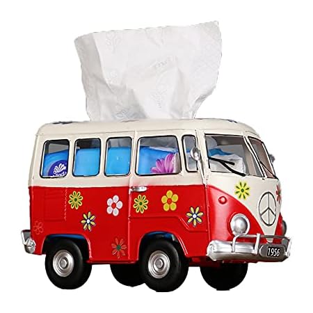 SH-RuiDuTissue Box Cover Retro Bus Shape Tissue Dispenser Box Holder for Home Room Office Use