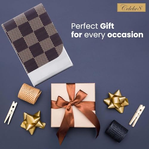 Image of Celebr8 Personalized Credit Card Holder for Men & Women | Name Engraved PU Leather & Metal RFID Card Wallet | Slim Credit, Debit, ATM, Business & Visiting Card Case | Gift for Dad, Husband, Boyfriend