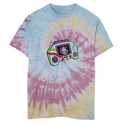Fortnite Bash Hand CamisetaUnisex niño, Azul/Rosa/Amarillo Claro, L