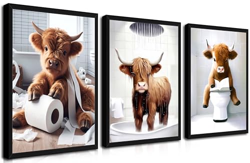 Highland Cow Bathroom Decor Set