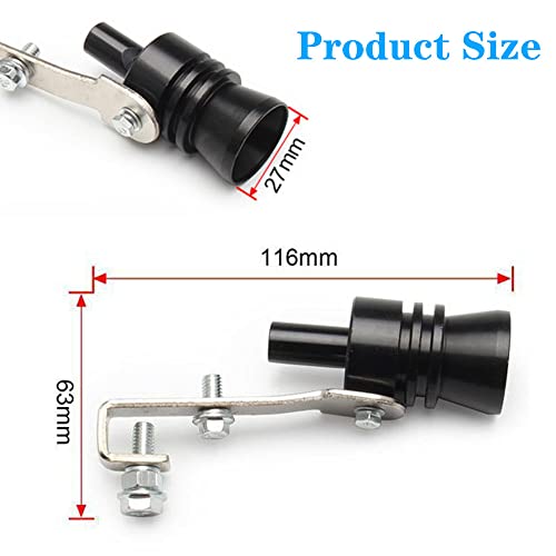2 Stück Uspuff Pfeife, Auspuff sound booster, Auspuff Turbo Auto Turbo Pfeife Car Turbo Sound Whistle, Auspuff Lauter Machen, Turbo Sound Simulator Pfeife, L, Schwarz