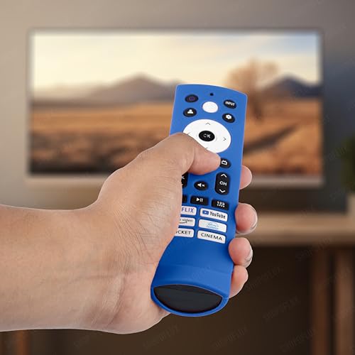 Image of Shopoflux Silicone TV Remote Cover Compatible with Hisense Smart TV Remote VU GloLED Series Tv Remote Cover (Blue)