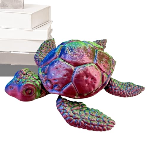 Siuwddee Jouet Anti-Stress Tortue - Statue Flexible De Tortue Marine Imprimée en 3D pour Bureau ou Table | Décoration Maison, Figurine Animale Miniature pour Adolescents et Adultes