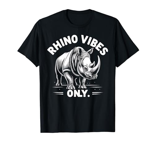 Rhino Vibes Only Rhinoceros Gifts - T-shirt con grafica divertente Maglietta